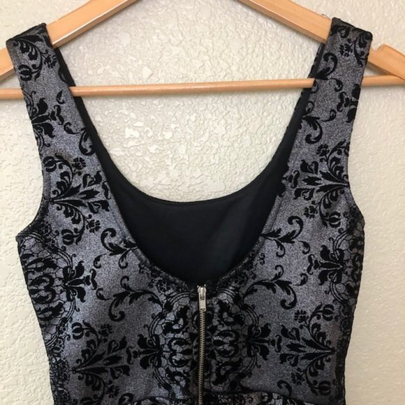 AQUA Sleeveless Dress Blk/Silver Sz S - Picture 5 of 8